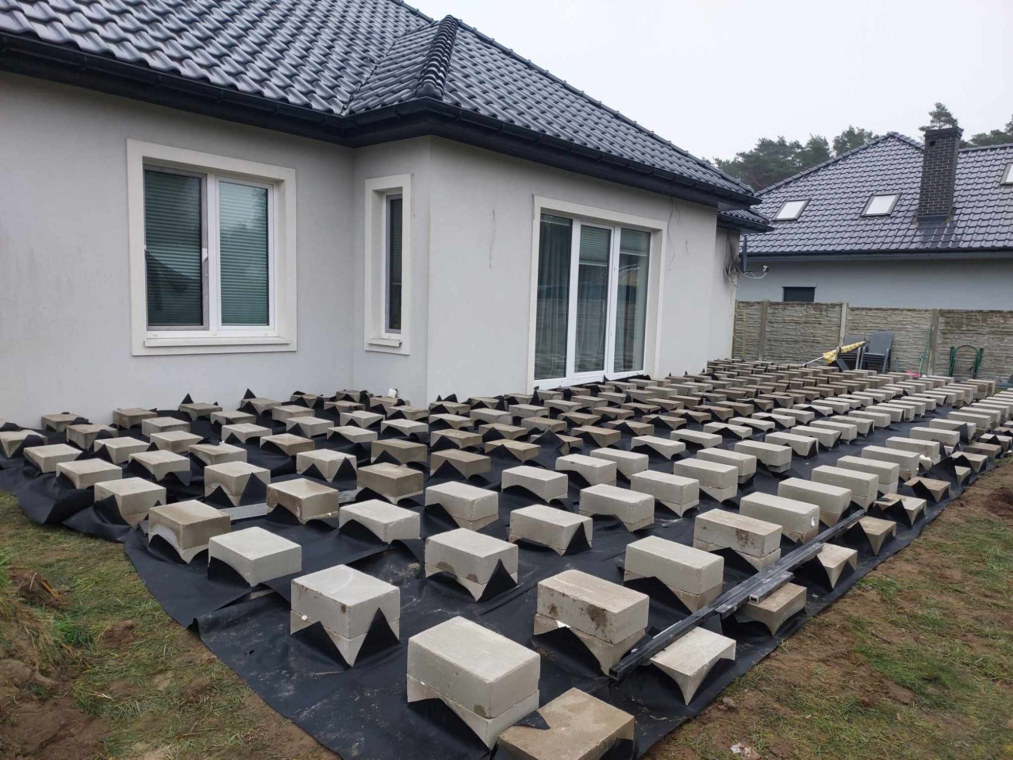 Decking on blocks